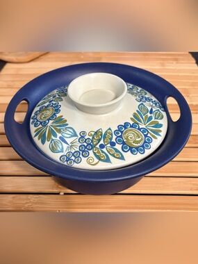 Figgjo Blue Floral Ceramic Covered Casserole Made in Norway